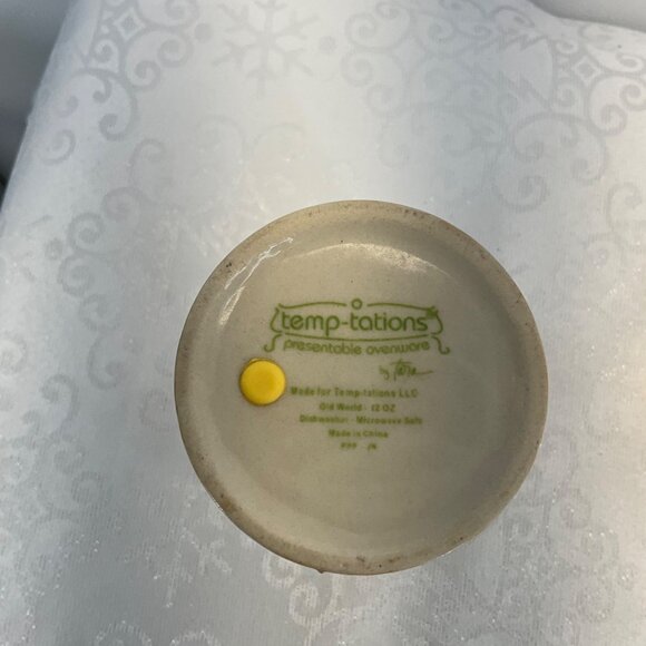 Temptations Old World 16oz Travel Mug Lid Yellow Floral Design - Picture 6 of 6